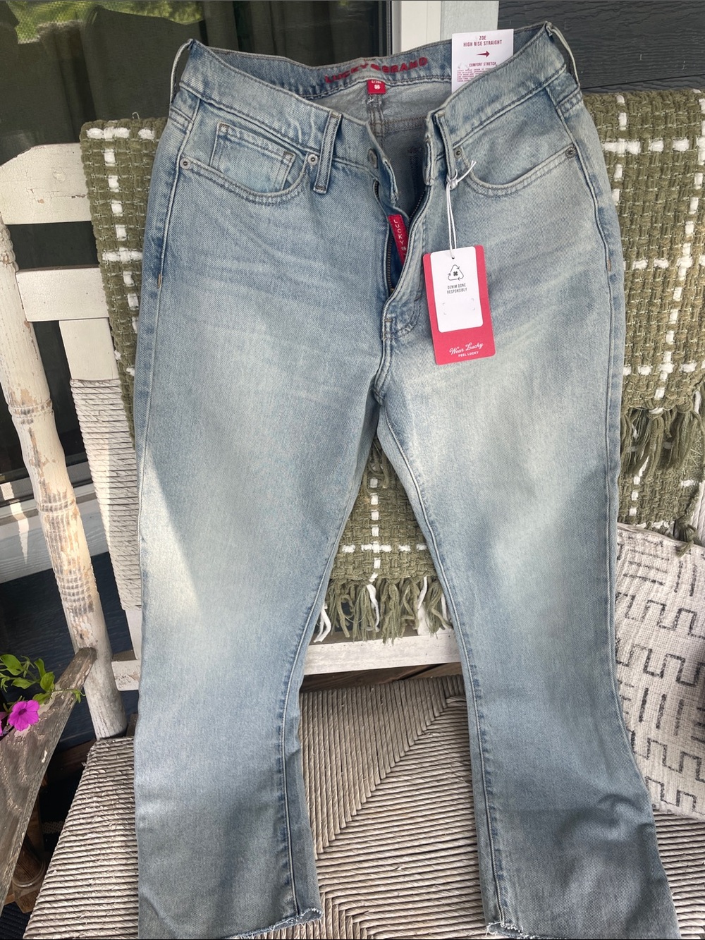 Lucky Brand Light Blue High-Rise Straight Leg Jeans